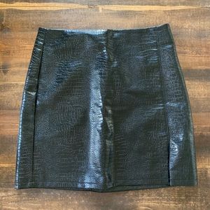Topshop Black Faux Leather Skirt.